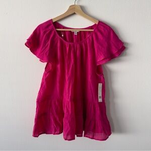 Counterparts NWT Pink Short Sleeve Blouse Size Large